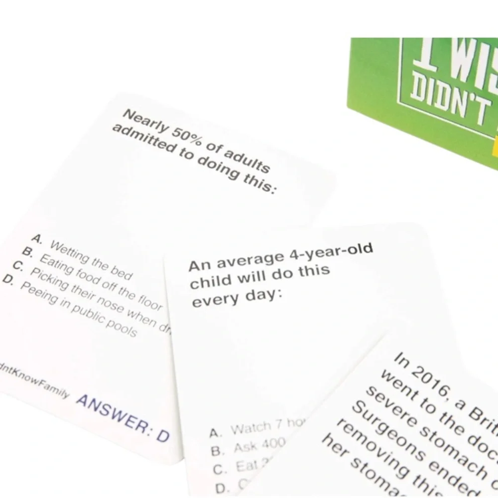 I Wish I Didn’t Know! Family Edition Silly Gross Trivia Game by What Do You Meme